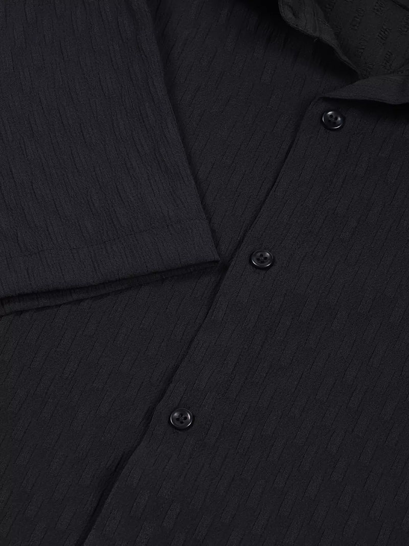 Thomas Scott Men Premium Spread Collar Textured Casual Shirt
