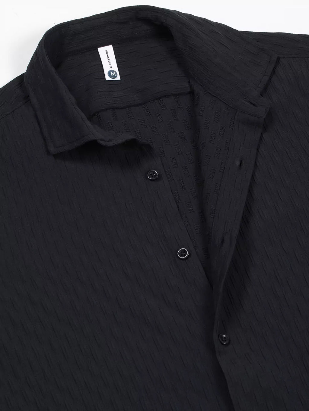 Thomas Scott Men Premium Spread Collar Textured Casual Shirt