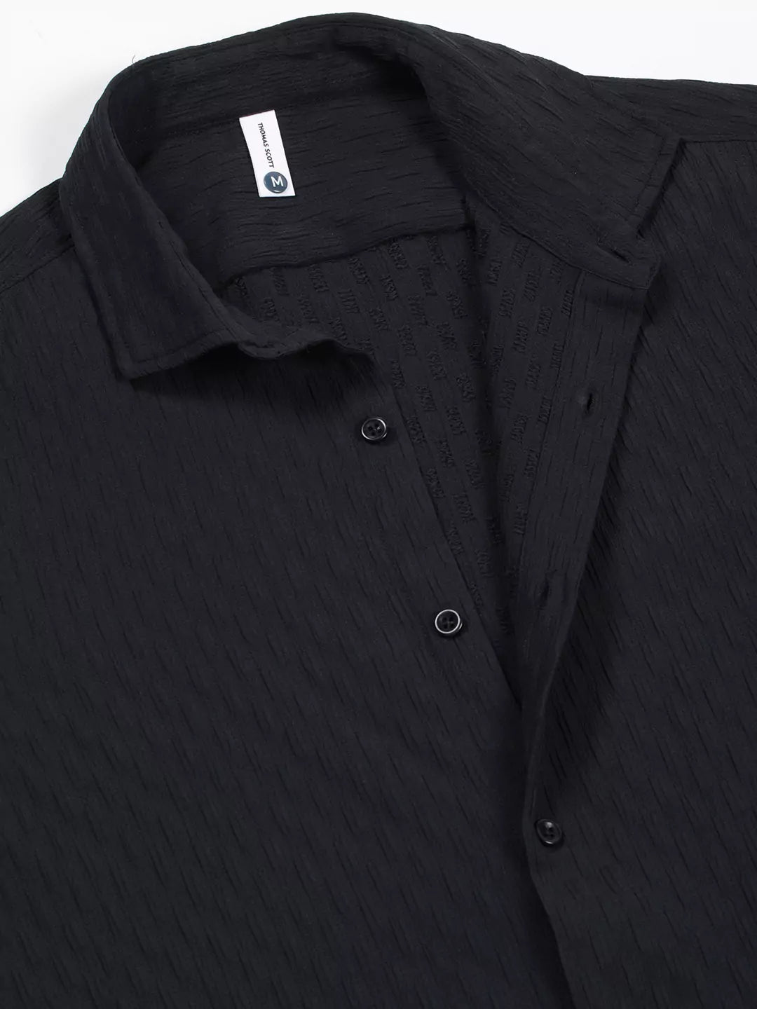 Thomas Scott Men Premium Spread Collar Textured Casual Shirt