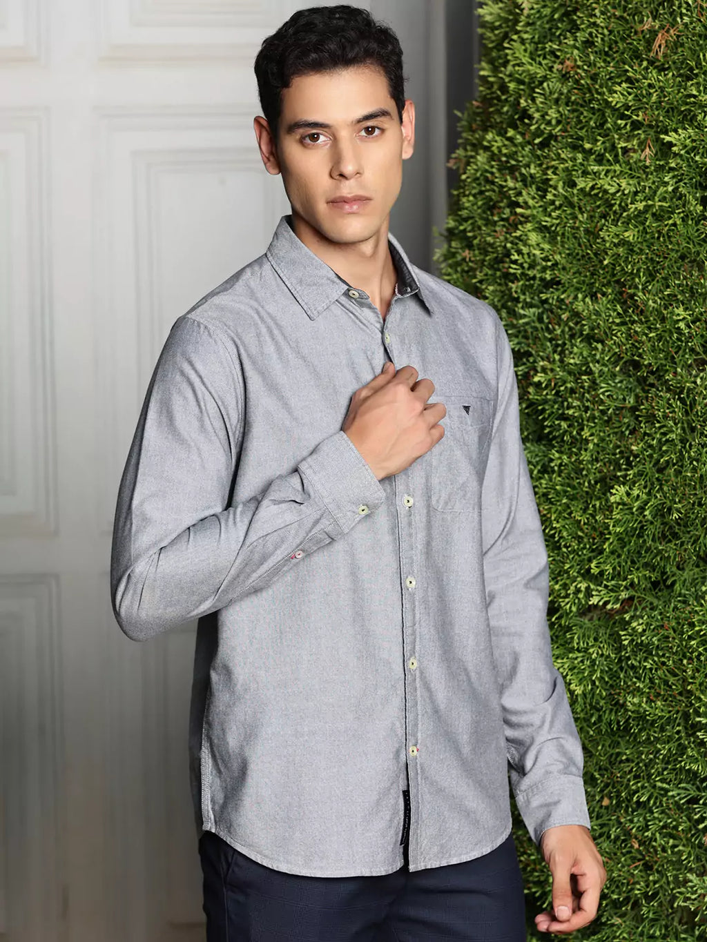 Thomas Scott Men Premium Spread Collar Semiformal Shirt