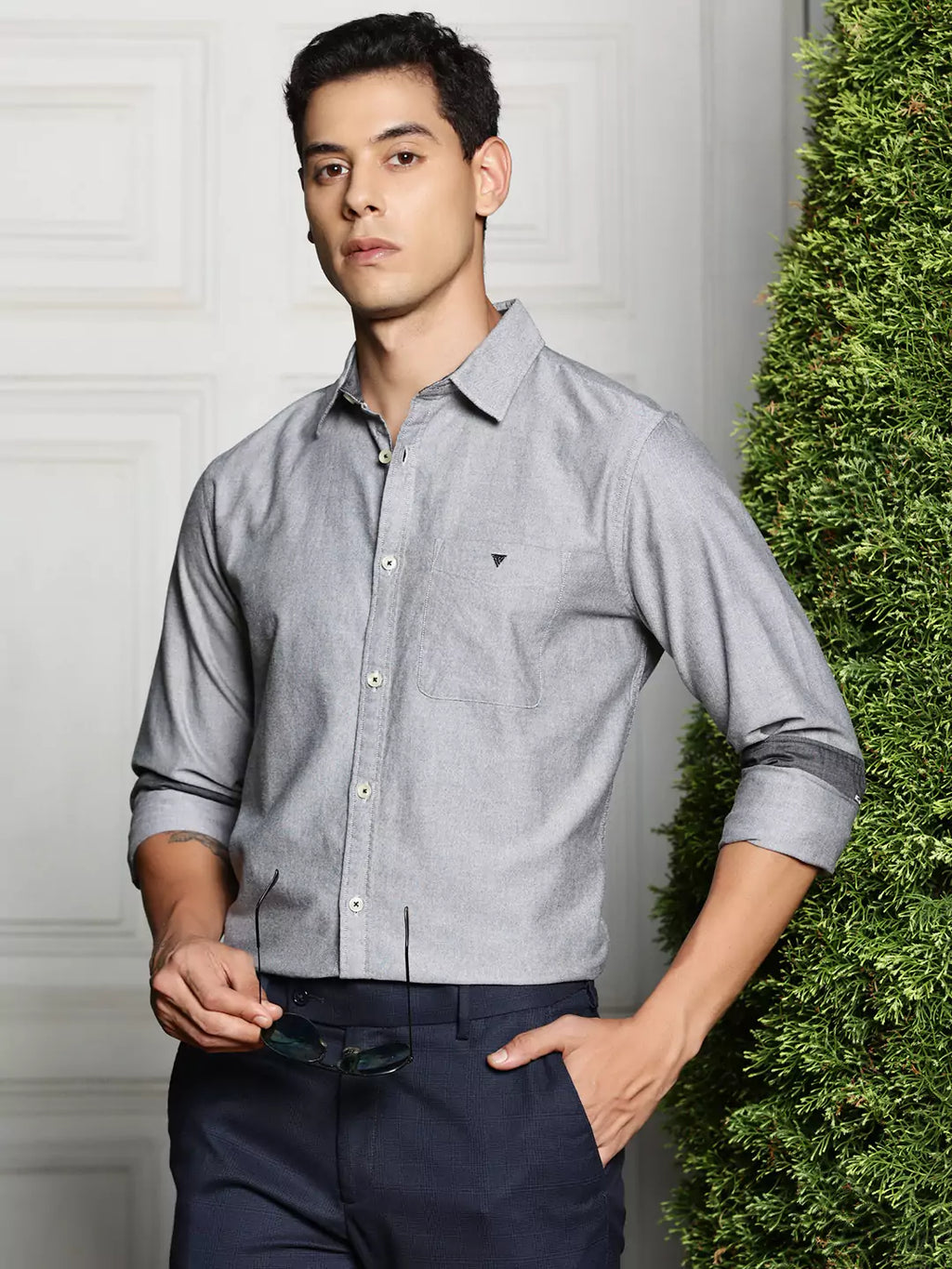 Thomas Scott Men Premium Spread Collar Semiformal Shirt