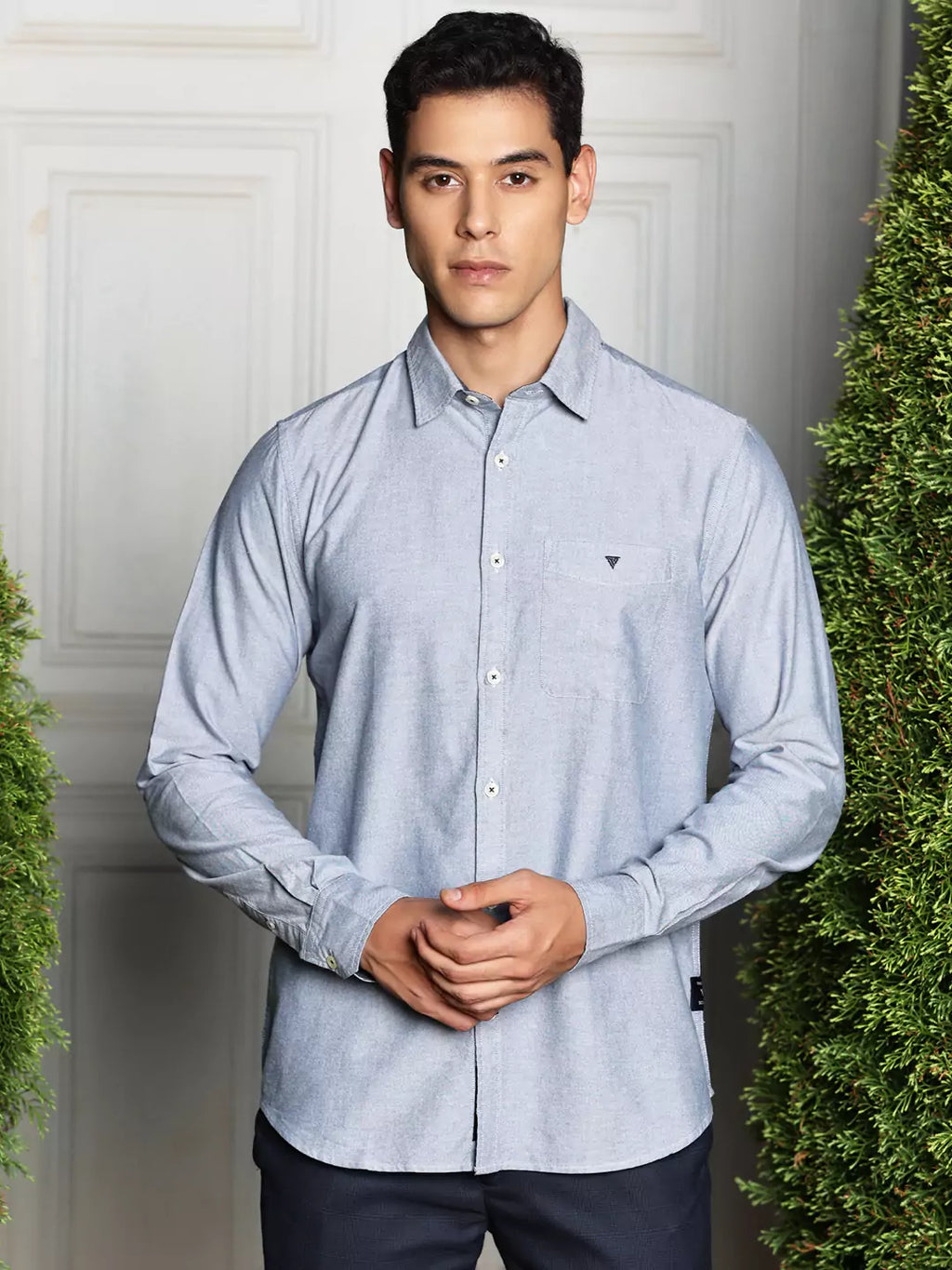 Thomas Scott Men Premium Spread Collar Semiformal Shirt