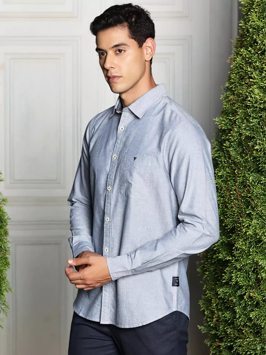 Thomas Scott Men Premium Spread Collar Semiformal Shirt