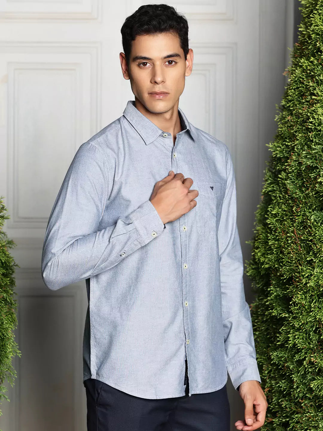 Thomas Scott Men Premium Spread Collar Semiformal Shirt