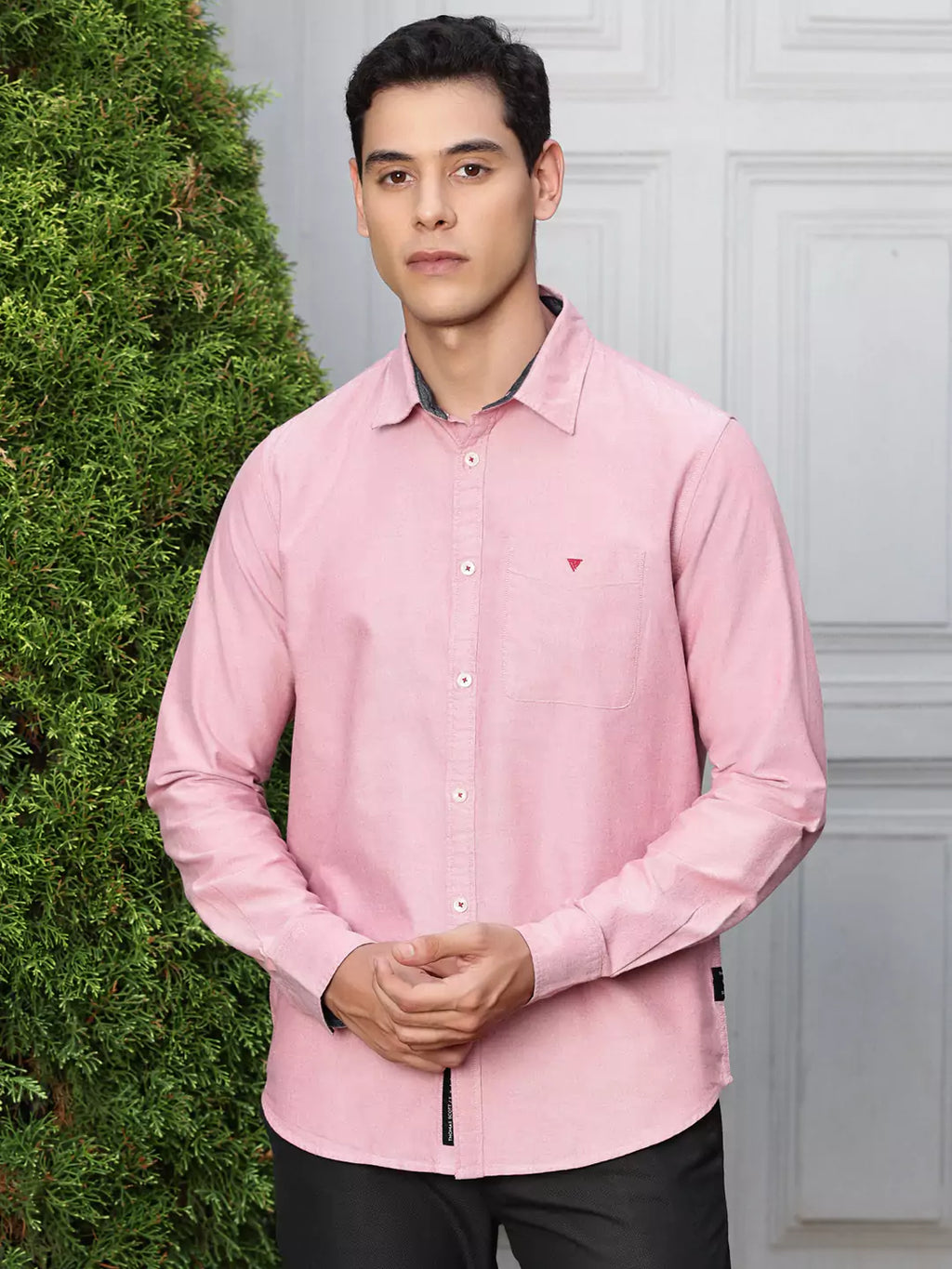Thomas Scott Men Premium Spread Collar Semiformal Shirt