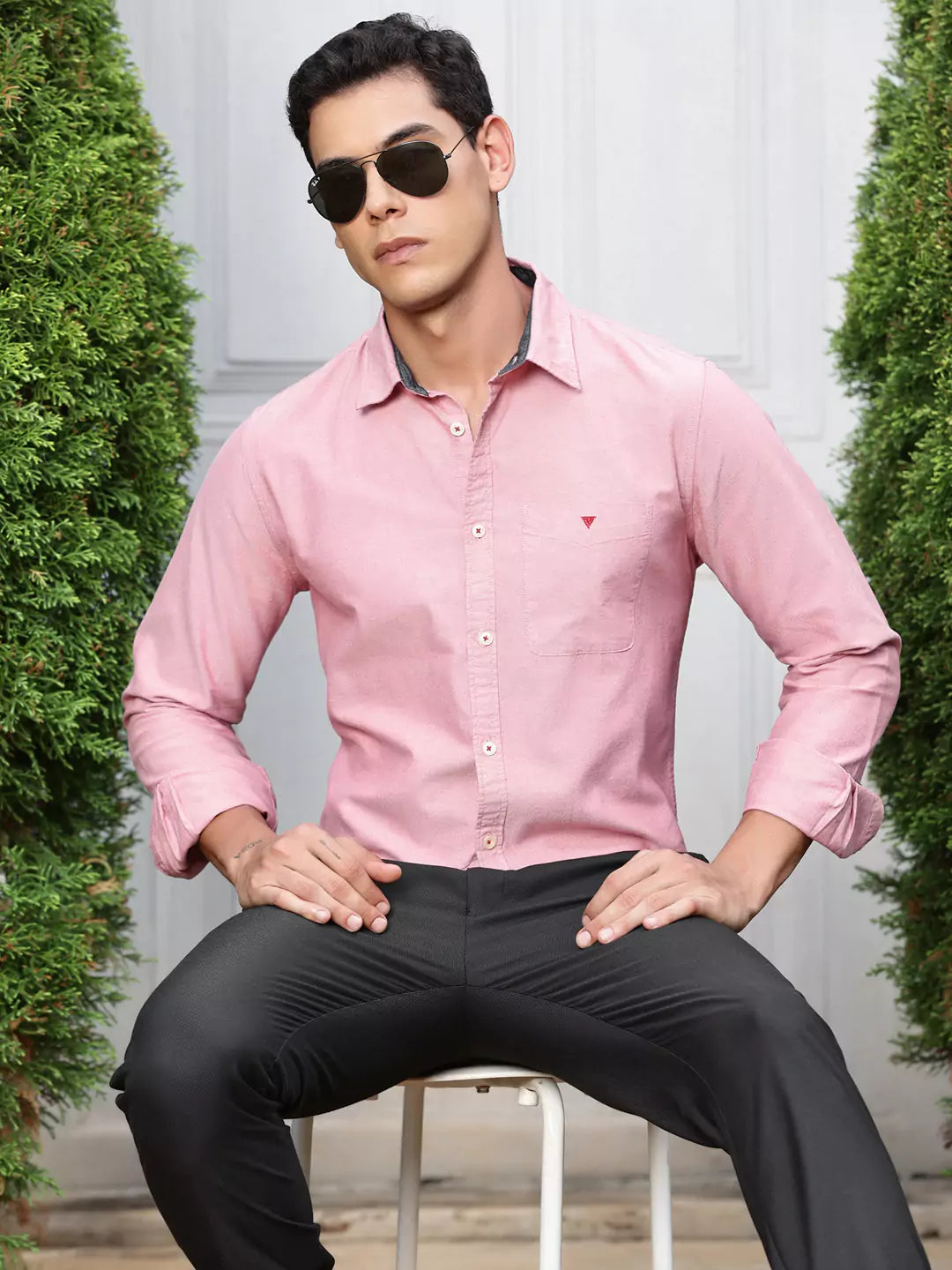 Thomas Scott Men Premium Spread Collar Semiformal Shirt