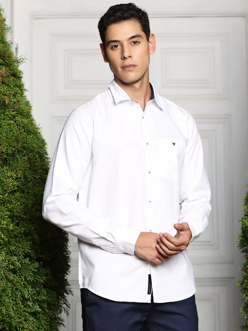 Thomas Scott Men Premium Spread Collar Semiformal Shirt