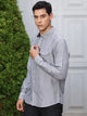 Black Premium Button-Down Collar Chambray Pure Cotton Casual Shirt For Men
