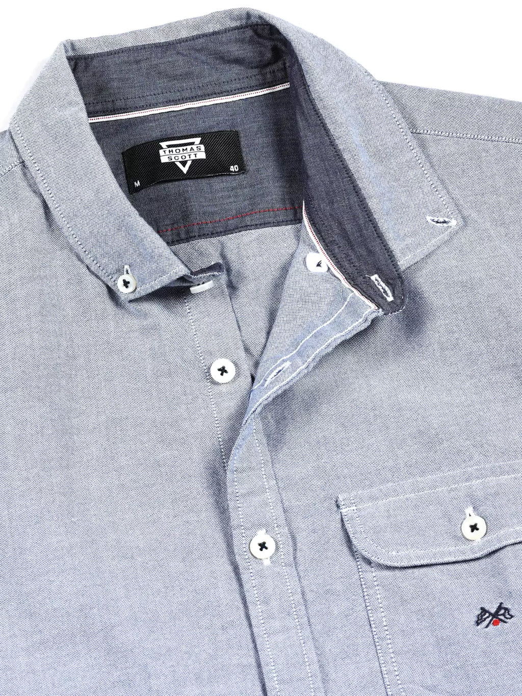 Thomas Scott Men Premium Button-Down Collar Striped Semiformal Shirt