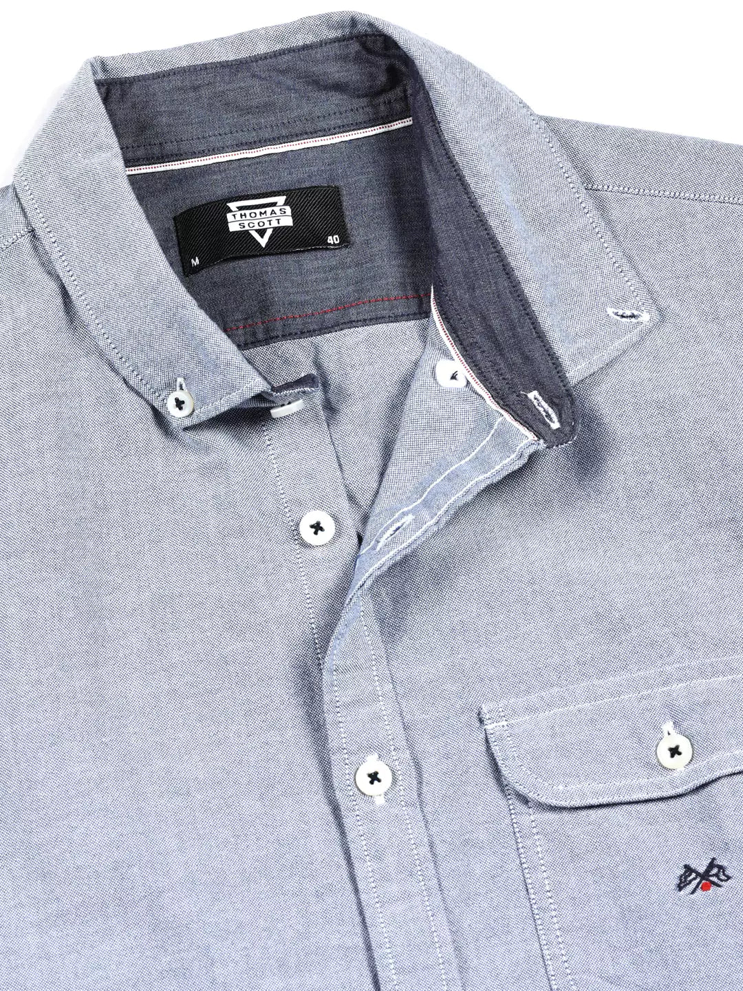 Thomas Scott Men Premium Button-Down Collar Striped Semiformal Shirt