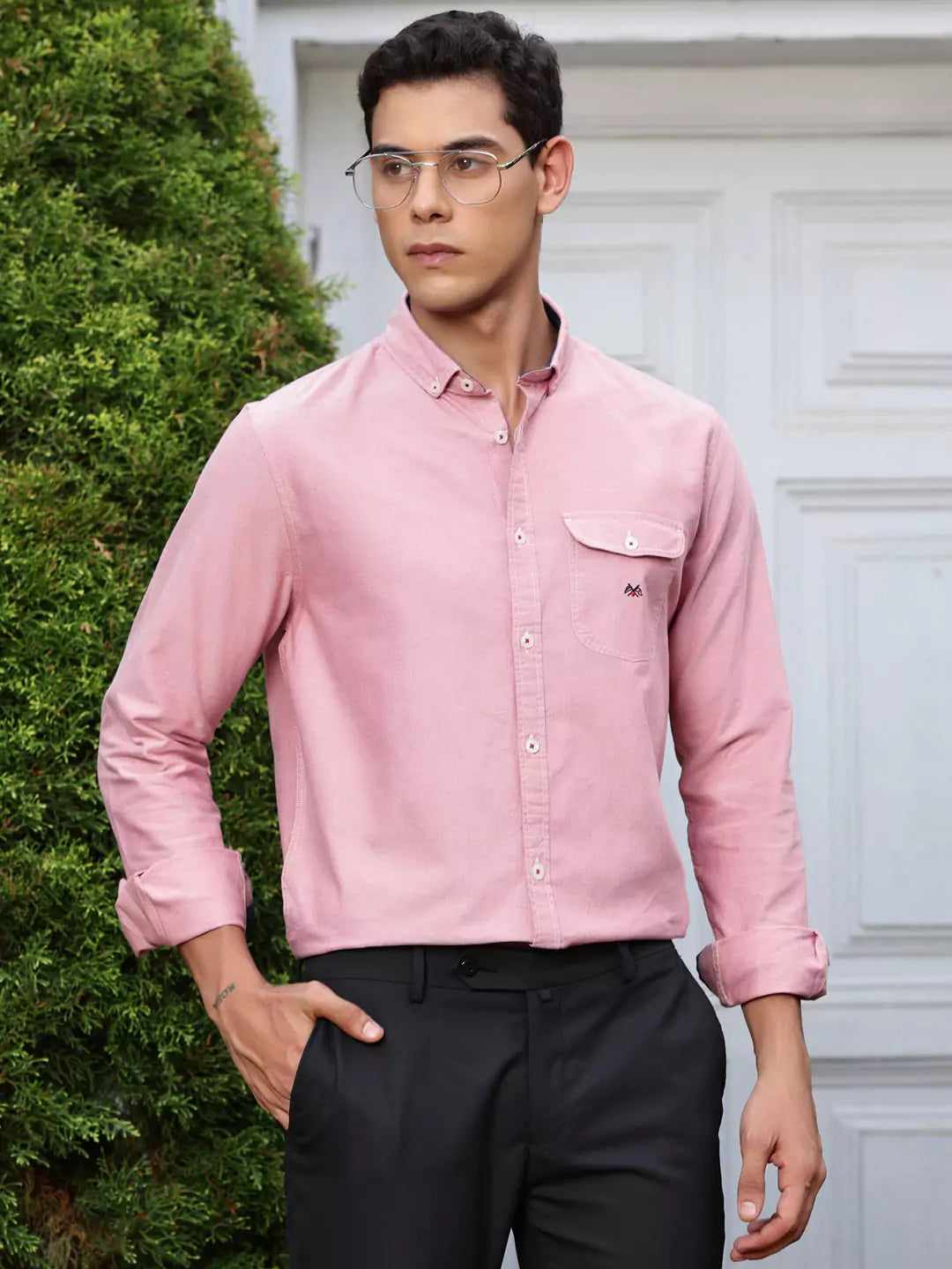 Thomas Scott Men Premium Button-Down Collar Semiformal Shirt