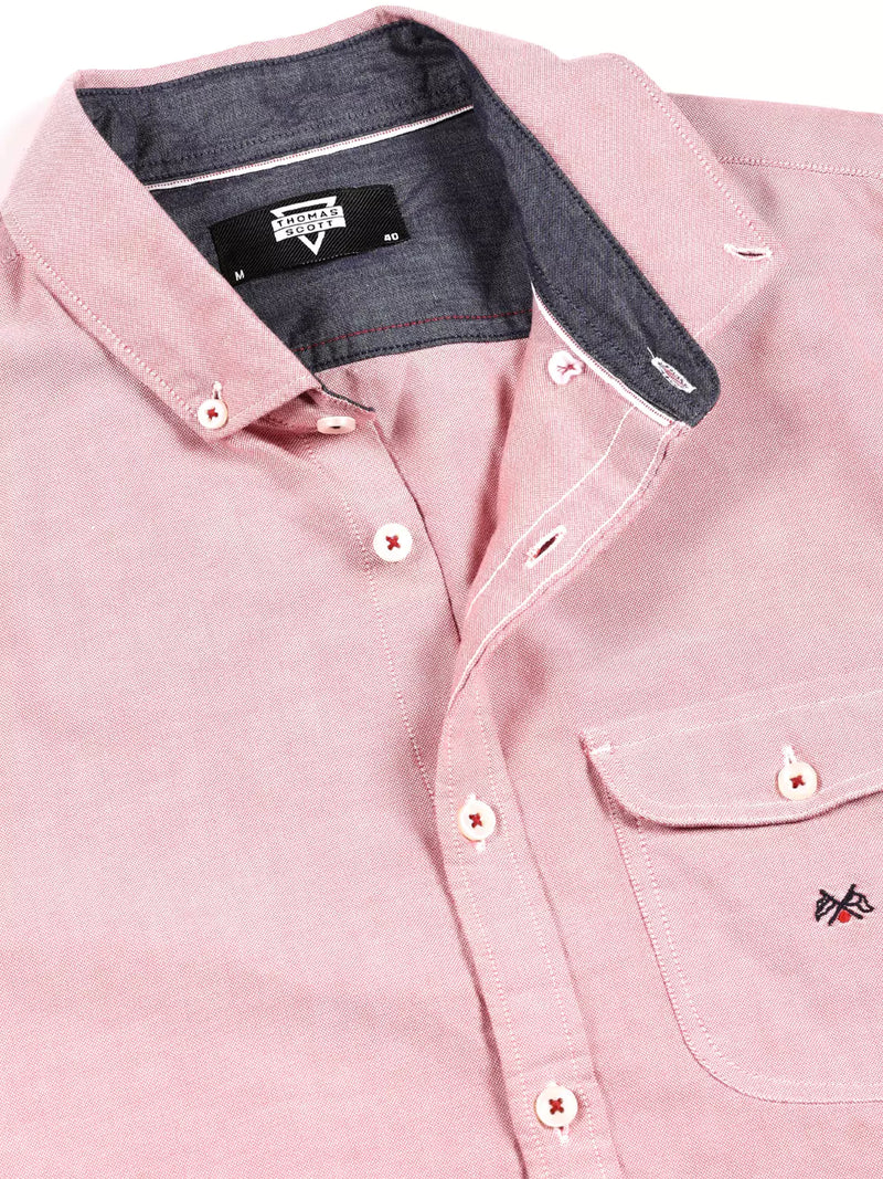 Thomas Scott Men Premium Button-Down Collar Semiformal Shirt