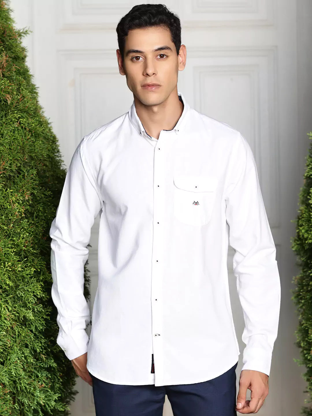 Thomas Scott Men Premium Button-Down Collar Semiformal Shirt