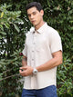 Thomas Scott Men Premium Cotton Linen Spread Collar Casual Shirt
