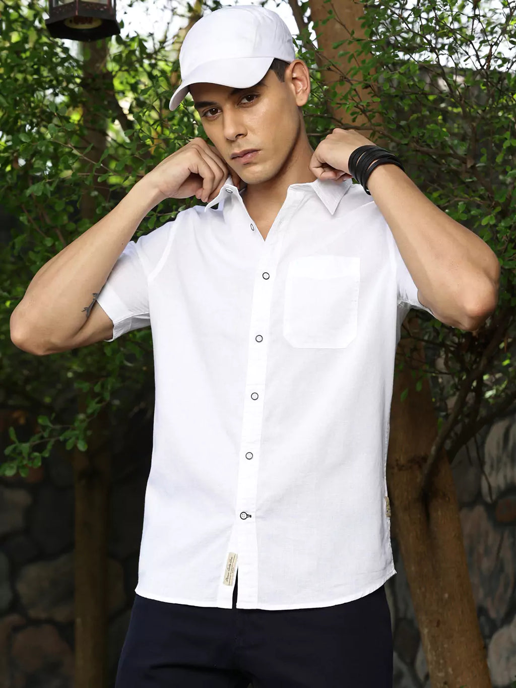 Thomas Scott Men Solid Premium Linen Opaque Casual Shirt