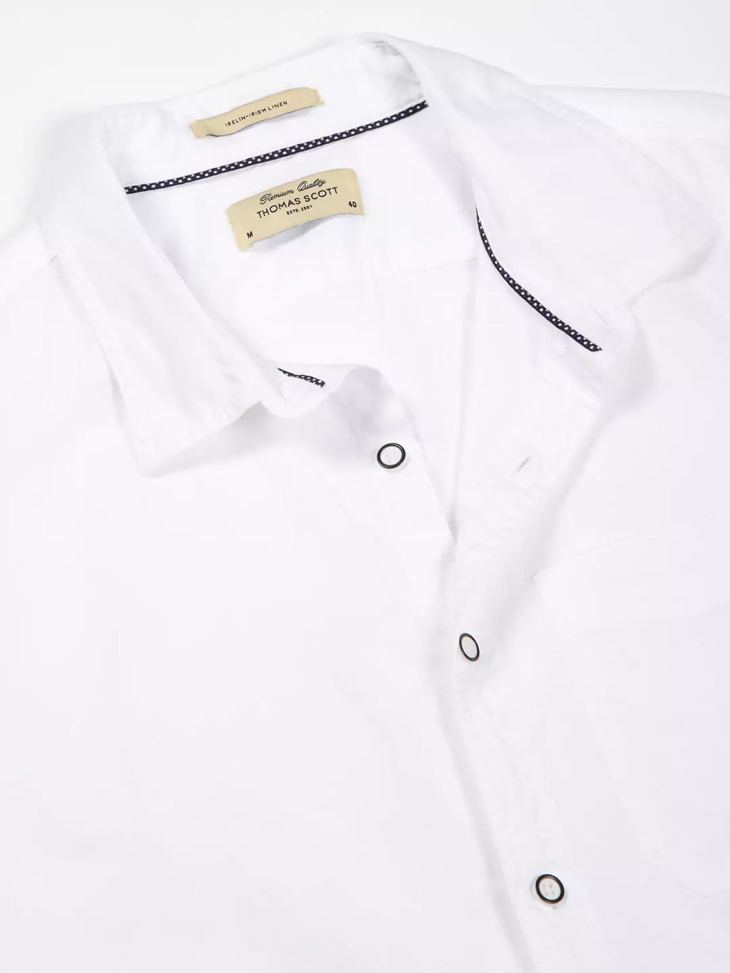 Thomas Scott Men Solid Premium Linen Opaque Casual Shirt