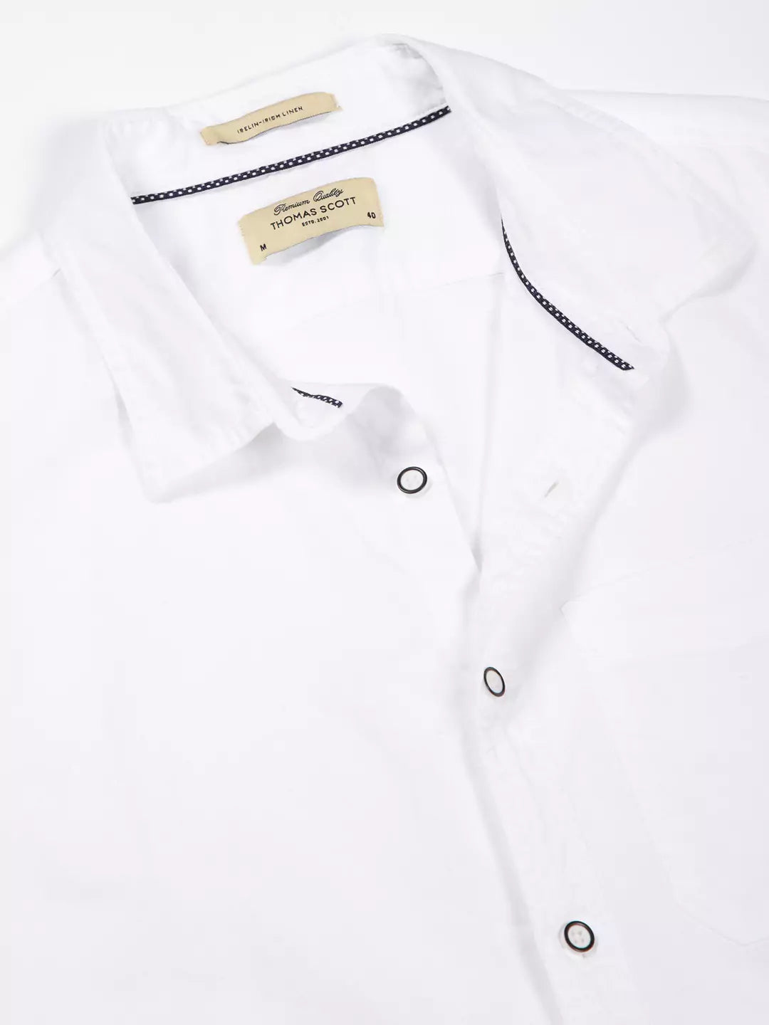 Thomas Scott Men Solid Premium Linen Opaque Casual Shirt