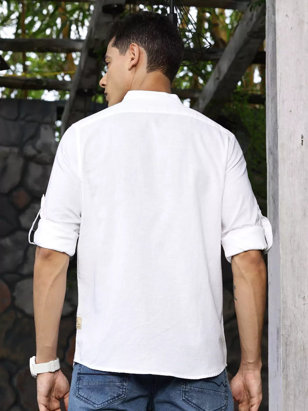 Thomas Scott Men Premium Linen Slim Fit Opaque Casual Shirt