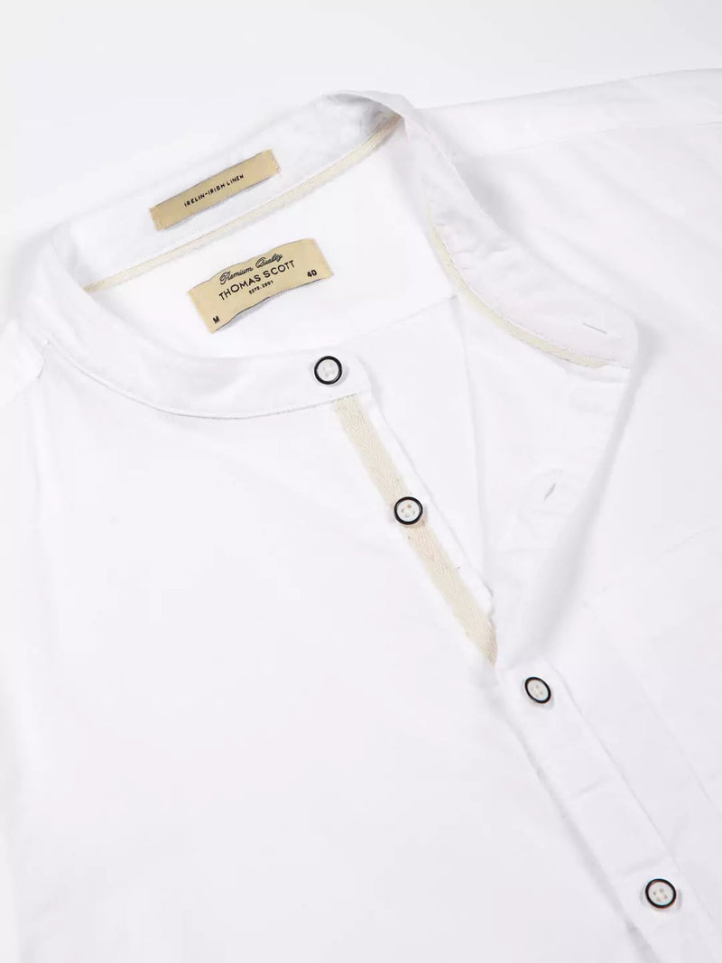 Thomas Scott Men Premium Linen Slim Fit Opaque Casual Shirt