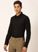 Thomas Scott Men Premium Slim Fit Long Sleeves Spread Collar Cotton Linen Formal Shirt