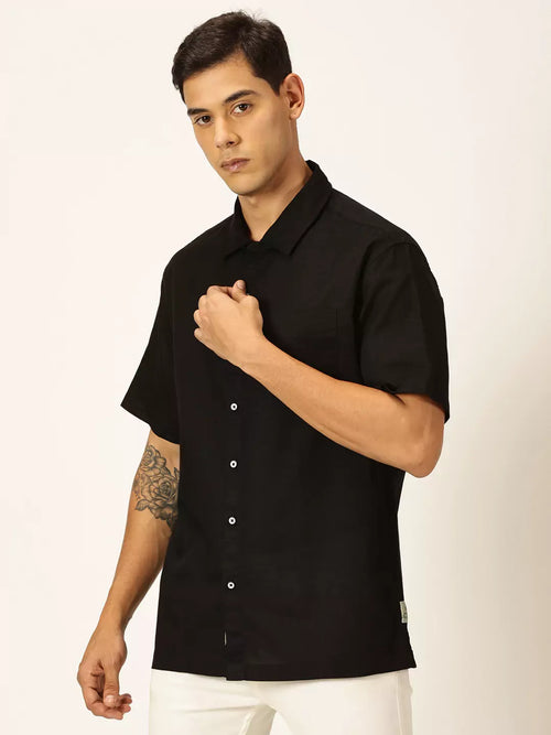 Thomas Scott Men Smart Cotton Linen Casual Shirt