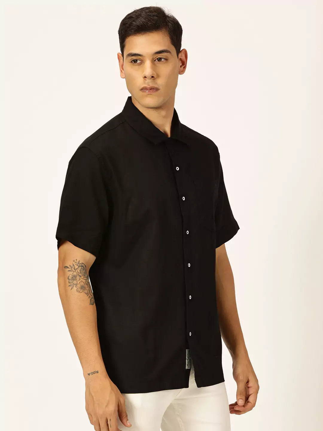 Thomas Scott Men Smart Cotton Linen Casual Shirt