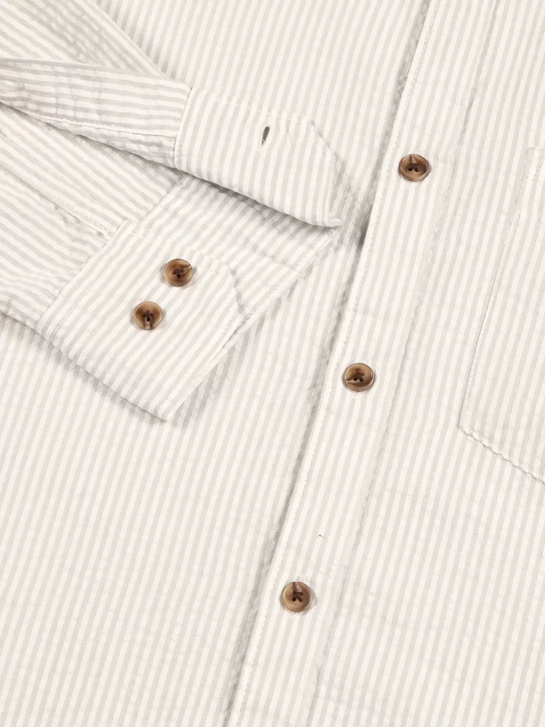 Thomas Scott Men Premium Slim Fit Striped Button-Down Collar Pure Cotton Casual Shirt