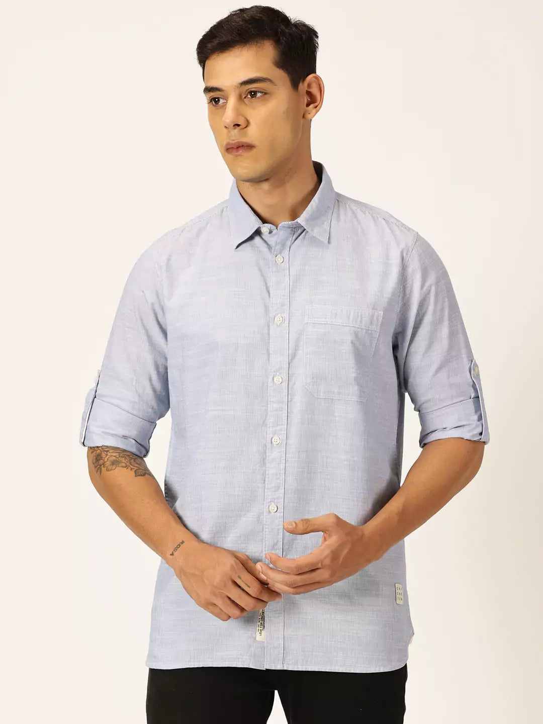 Thomas Scott Men Smart Opaque Striped Cotton Casual Shirt