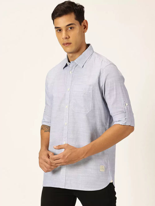 Thomas Scott Men Smart Opaque Striped Cotton Casual Shirt