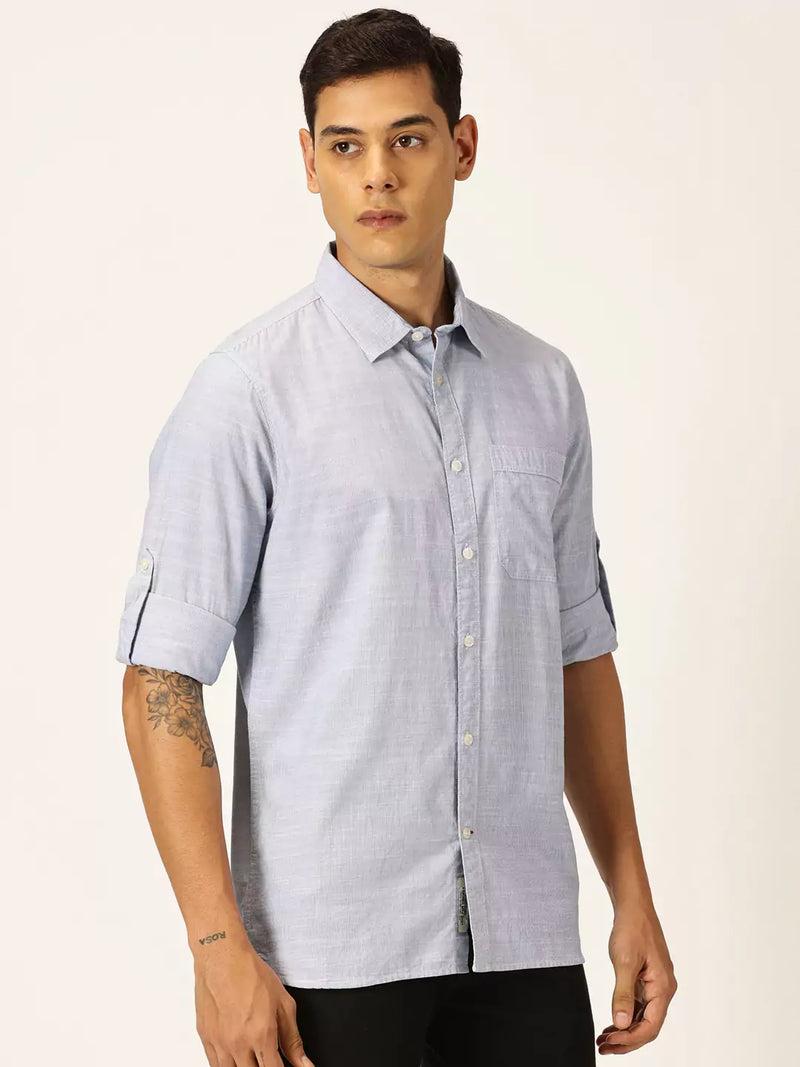 Thomas Scott Men Smart Opaque Striped Cotton Casual Shirt