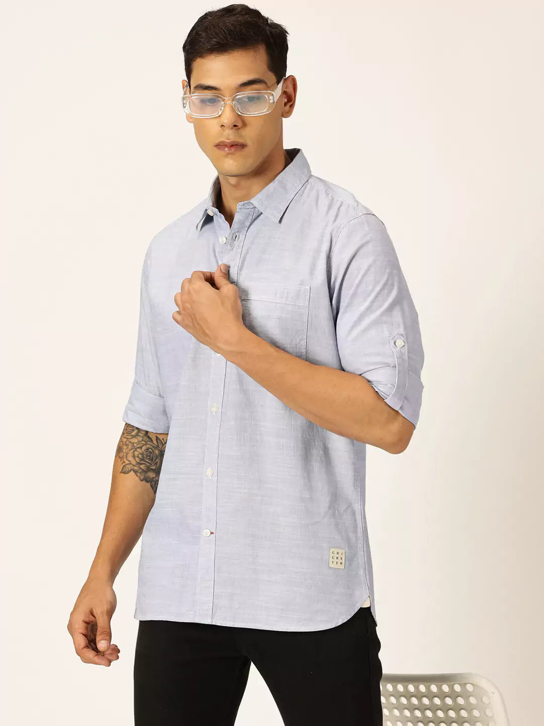 Thomas Scott Men Smart Opaque Striped Cotton Casual Shirt