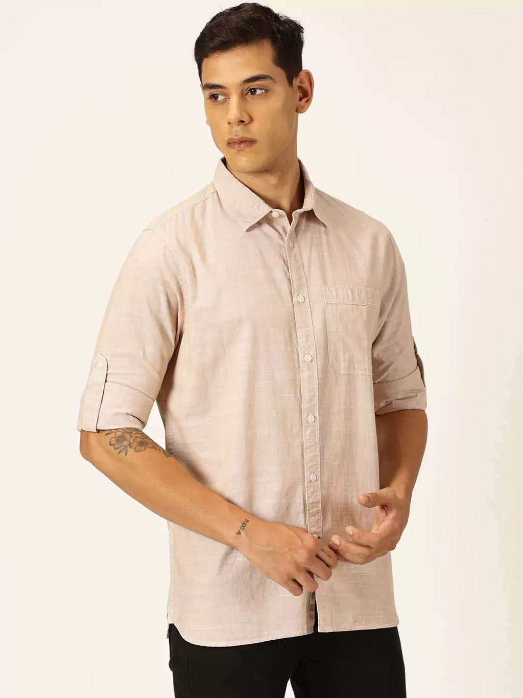 Thomas Scott Men Smart Opaque Cotton Casual Shirt