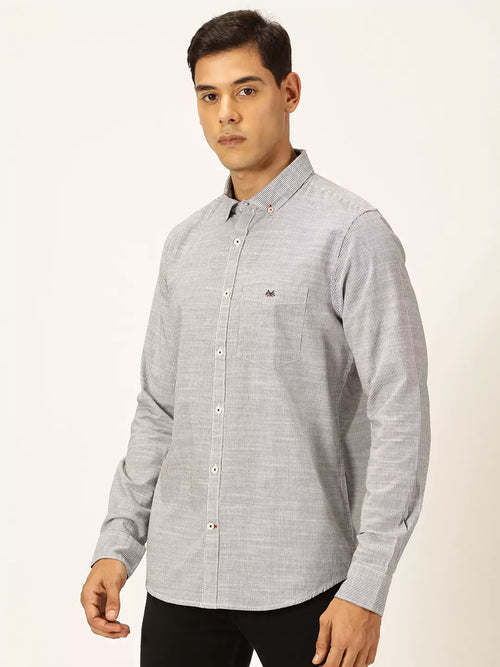 Thomas Scott Men Smart Pinstriped Pure Cotton Casual Shirt