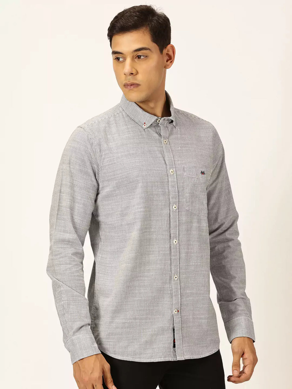 Thomas Scott Men Smart Pinstriped Pure Cotton Casual Shirt