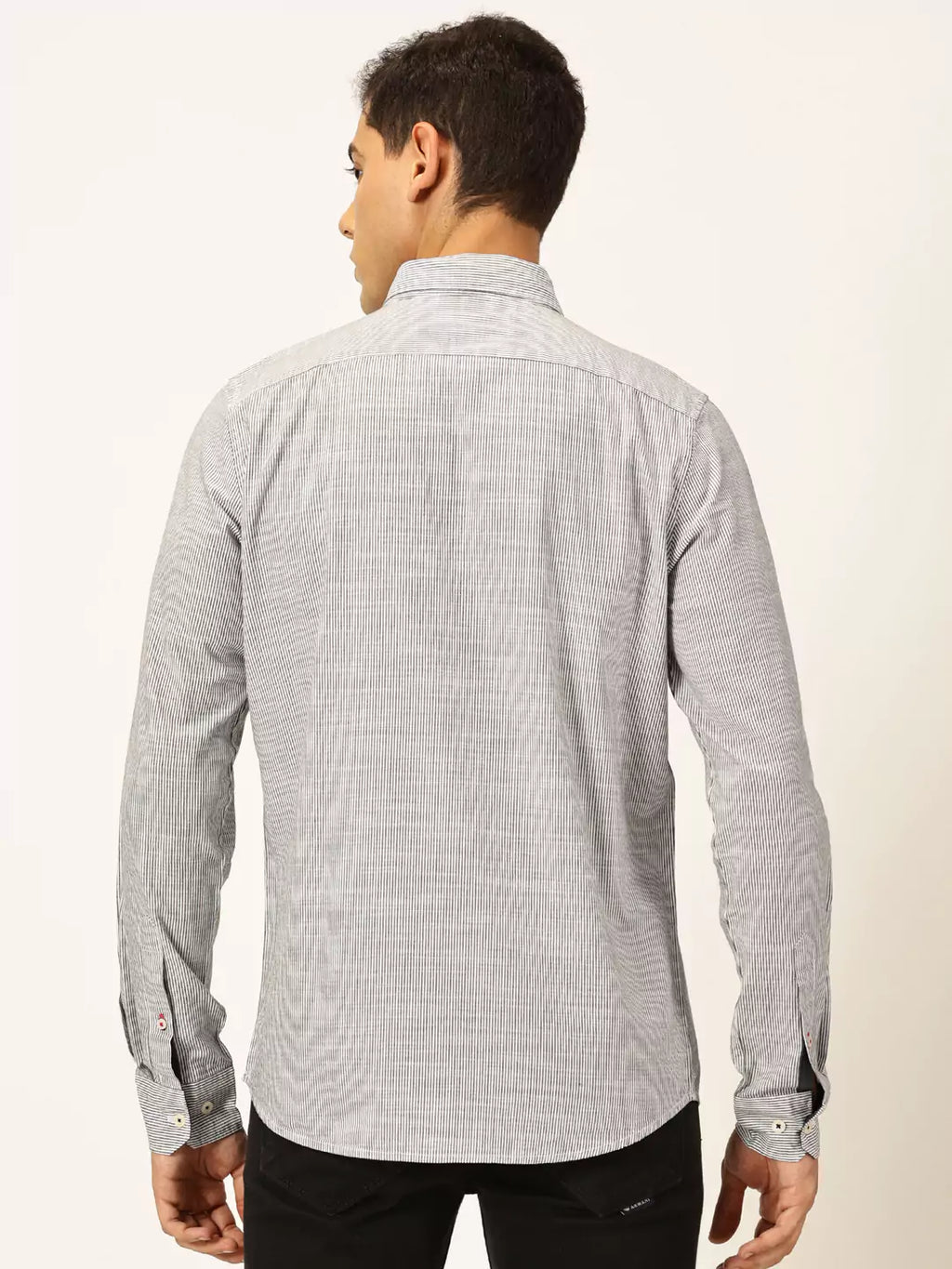 Thomas Scott Men Smart Pinstriped Pure Cotton Casual Shirt
