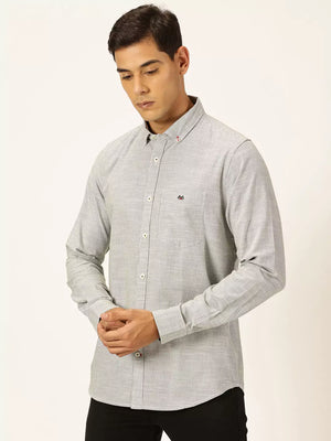 Thomas Scott Men Smart Pinstriped Button Down Collar Pure Cotton Casual Shirt