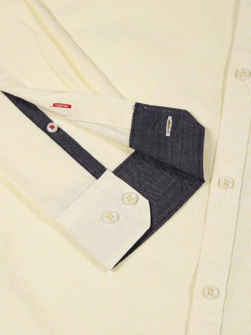 Thomas Scott Men Smart Button Down Collar Striped Pure Cotton Casual Shirt