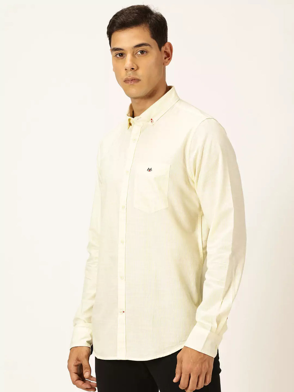 Thomas Scott Men Smart Button Down Collar Striped Pure Cotton Casual Shirt