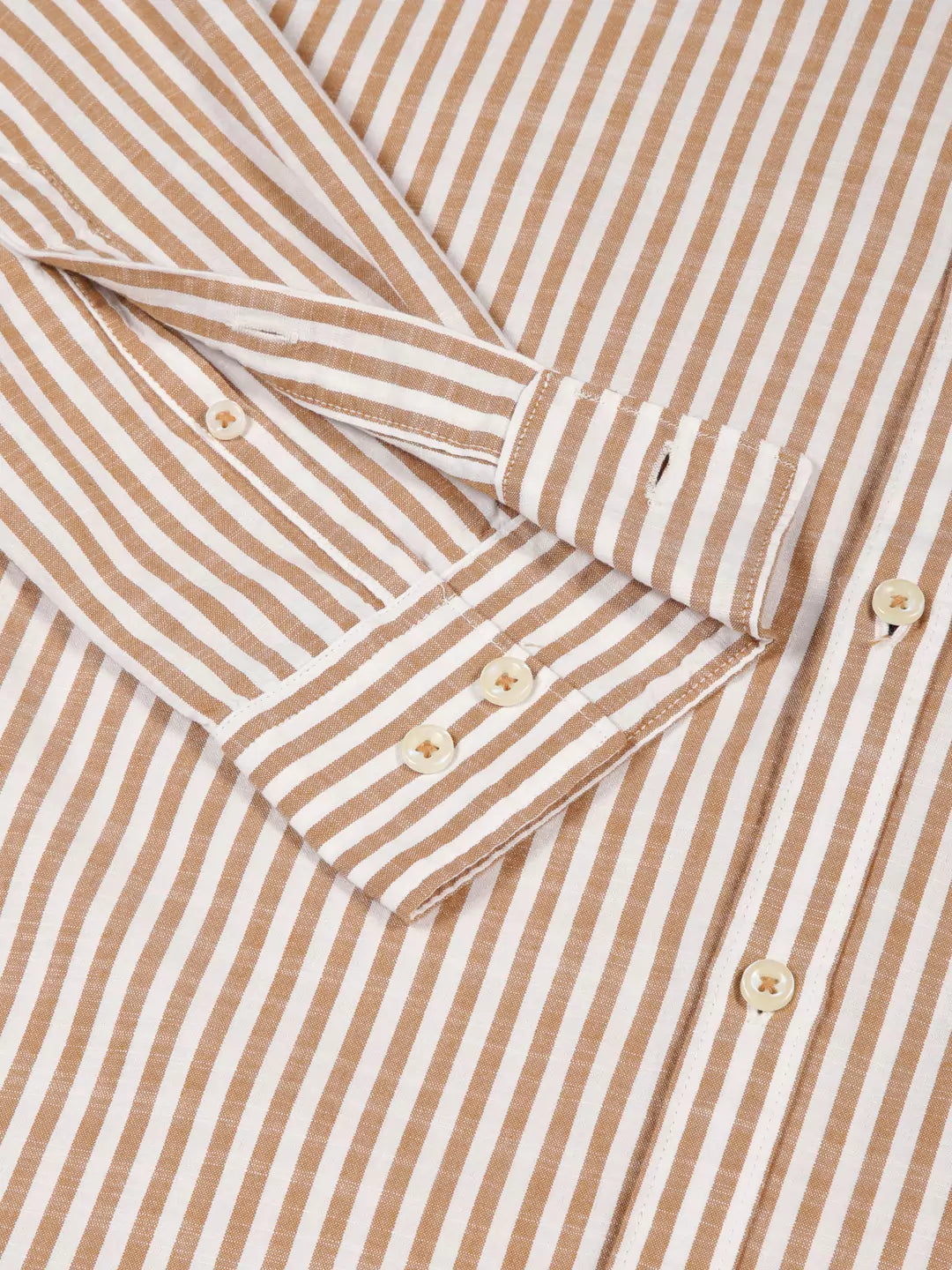 Thomas Scott Men Premium Striped Mandarin Collar Casual Shirt