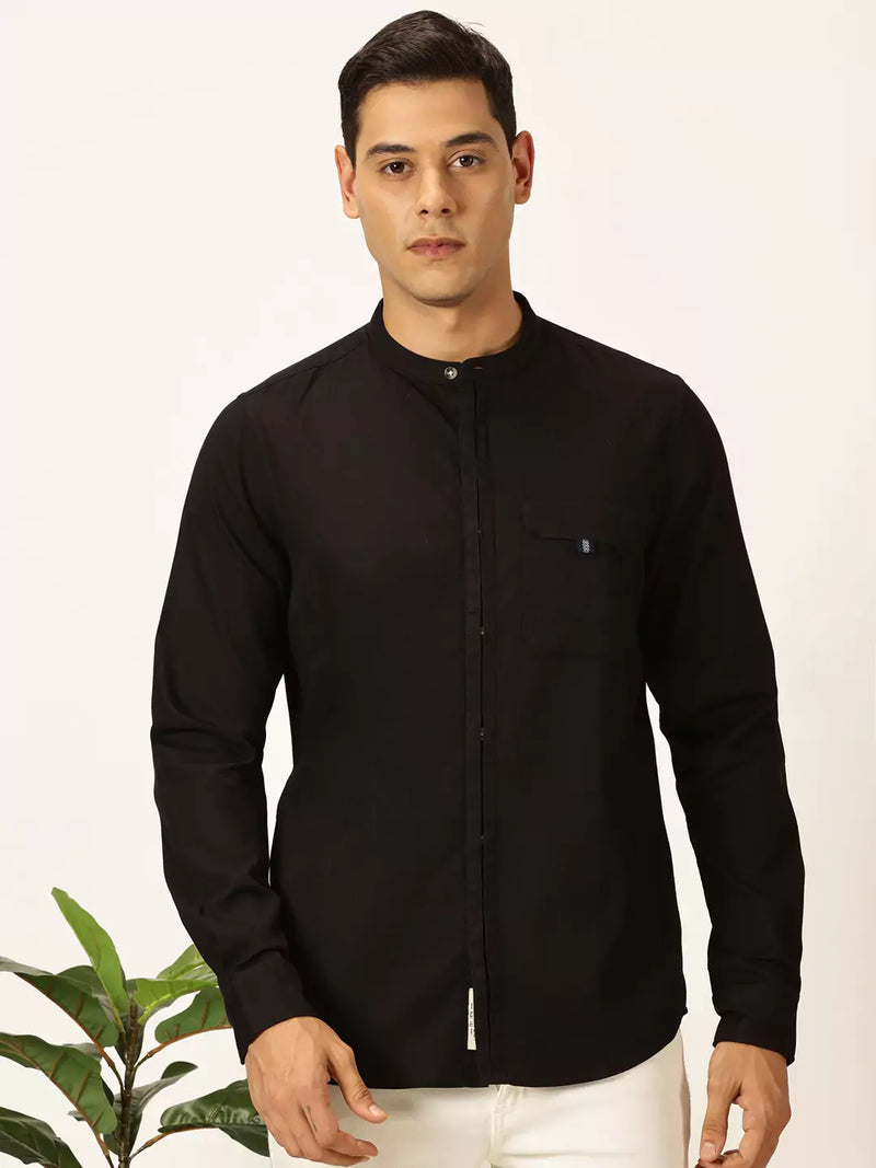 Thomas Scott Men Premium Slim Fit Solid Opaque Casual Shirt