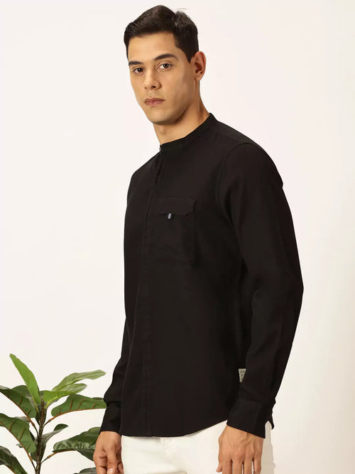 Thomas Scott Men Premium Slim Fit Solid Opaque Casual Shirt