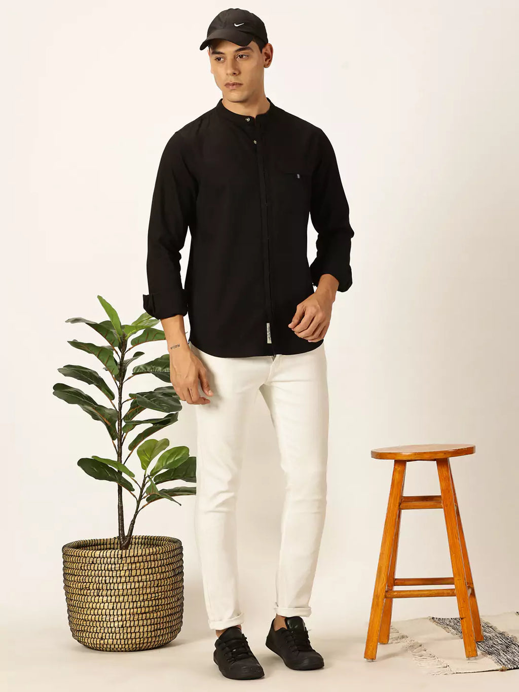 Thomas Scott Men Premium Slim Fit Solid Opaque Casual Shirt
