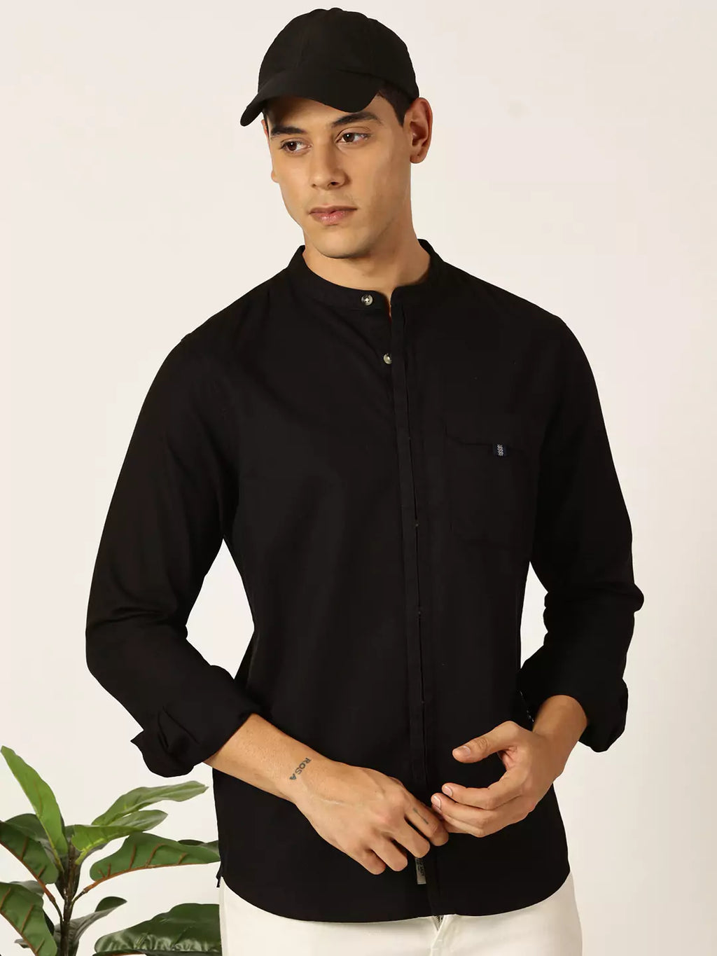 Thomas Scott Men Premium Slim Fit Solid Opaque Casual Shirt