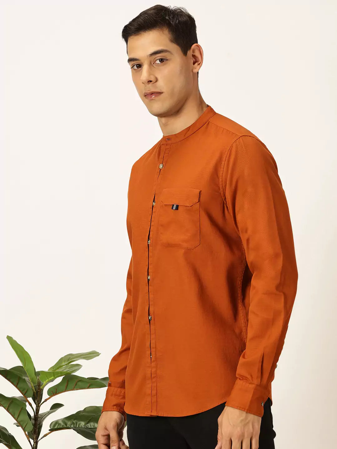Thomas Scott Men Premium Slim Fit Opaque Solid Casual Shirt