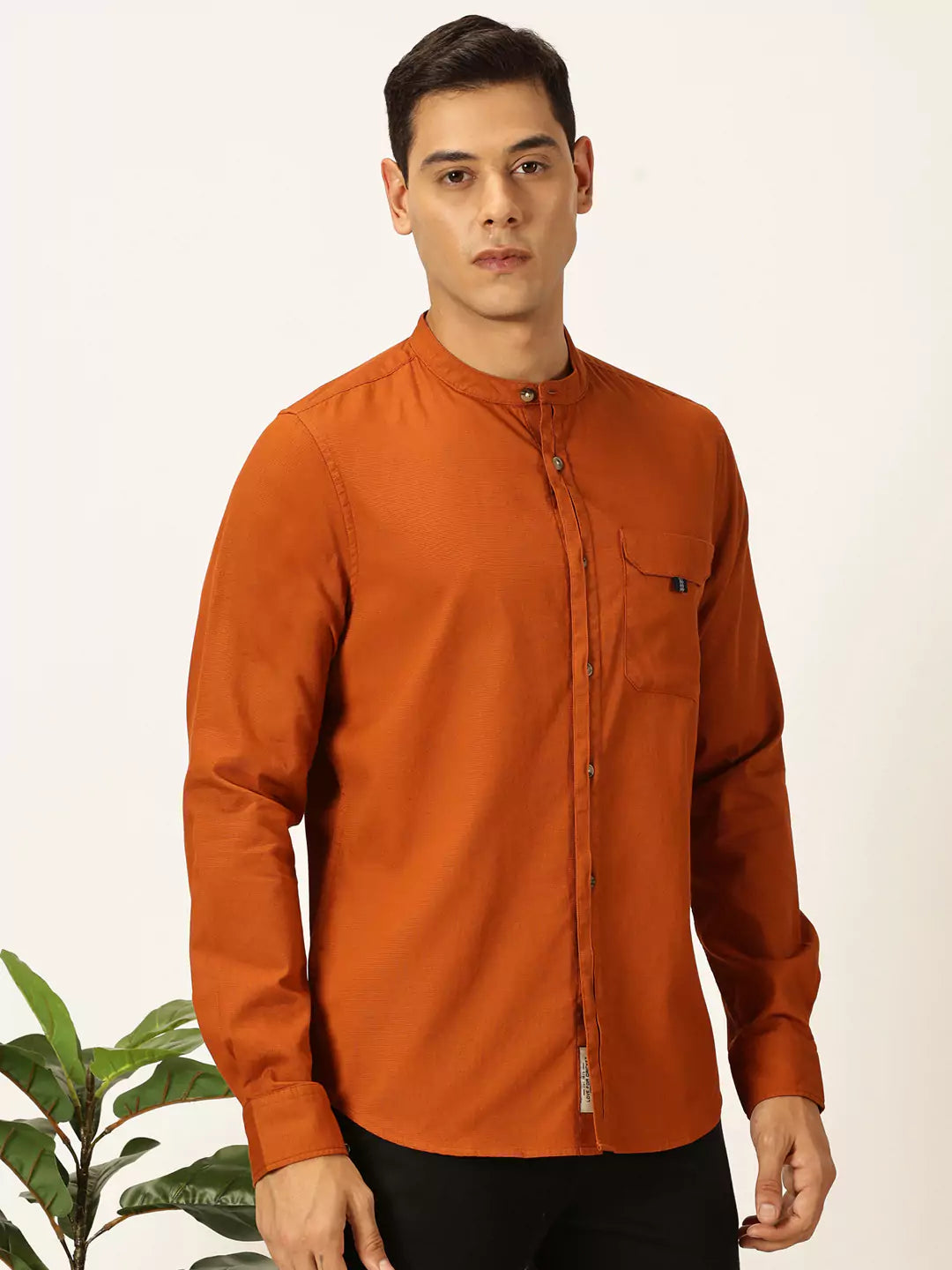 Thomas Scott Men Premium Slim Fit Opaque Solid Casual Shirt