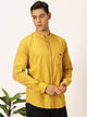 Yellow Premium Slim Fit Opaque Casual Shirt For Men