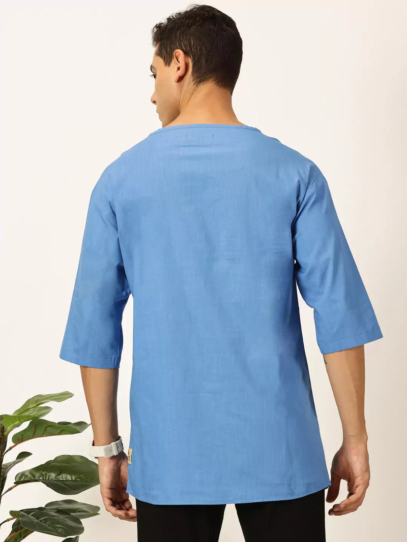 Thomas Scott Men Solid Pure Cotton Boxy T-shirt