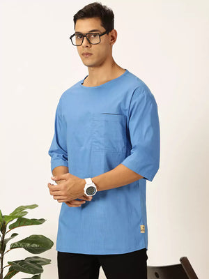 Thomas Scott Men Solid Pure Cotton Boxy T-shirt