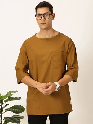 Thomas Scott Men Solid Pure Cotton Boxy T-shirt
