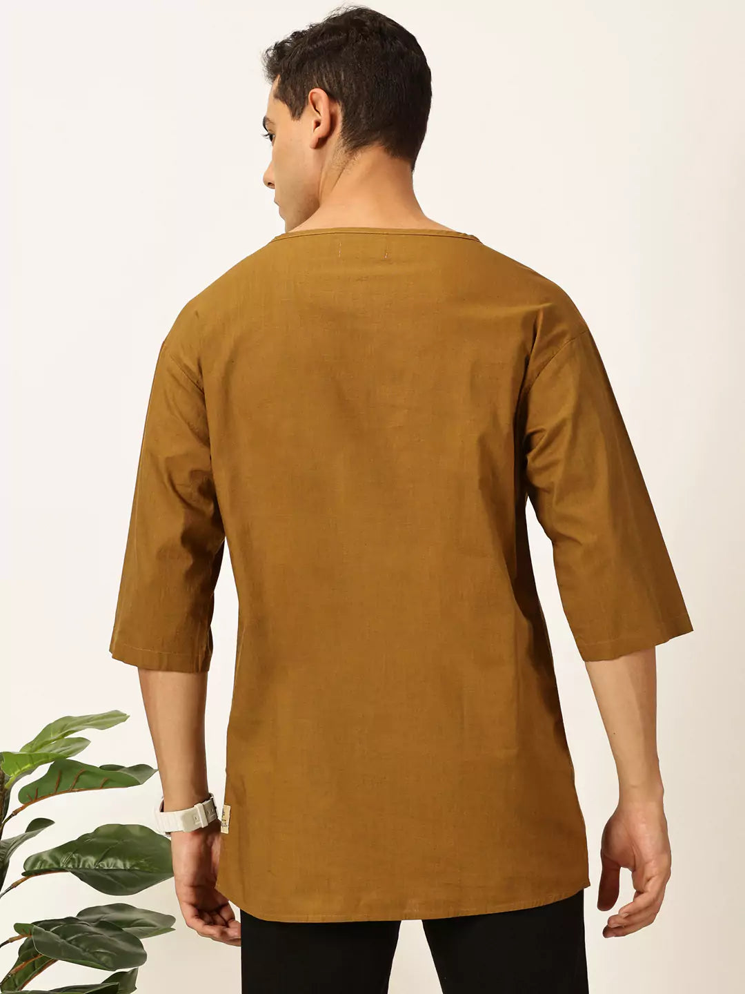 Thomas Scott Men Solid Pure Cotton Boxy T-shirt